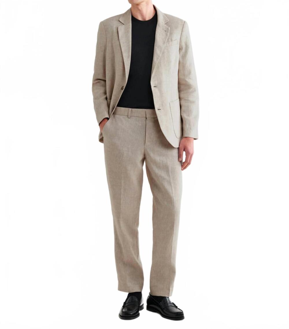 NEW WAX LONDON fintry linen long sleeve blazer in natural